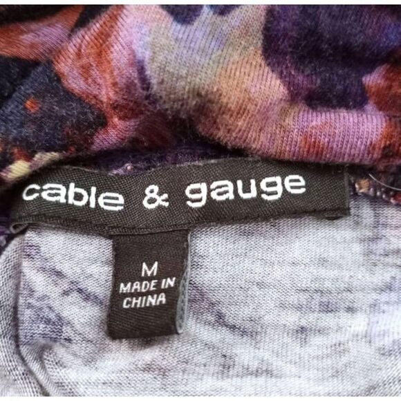 CABLE & GAUGE COWL-NECK TUNIC SZ.M EUC. - Picture 6 of 8